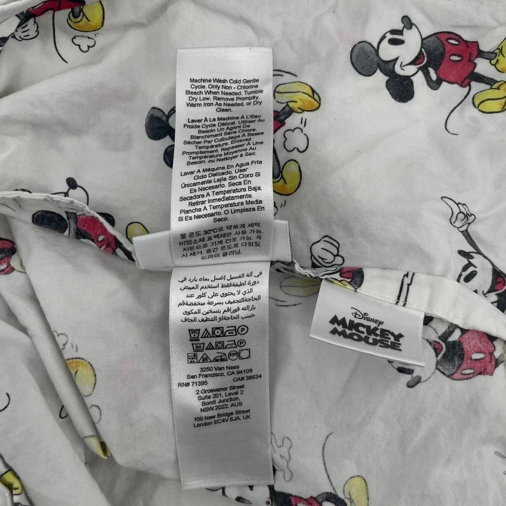 Pottery Barn Kids Mickey Mouse Twin Flat & Standard Pillow Case Organic Cotton